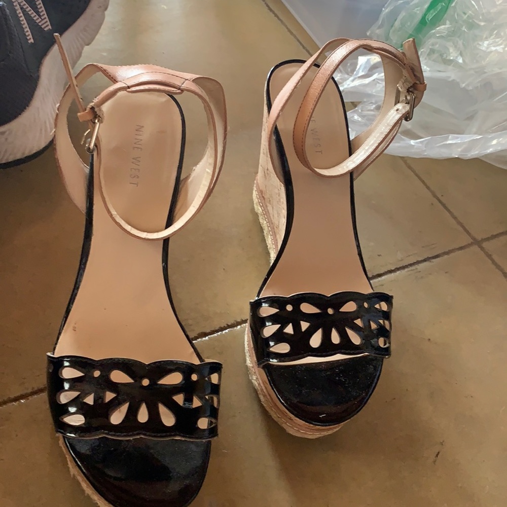Nine West cork platforms